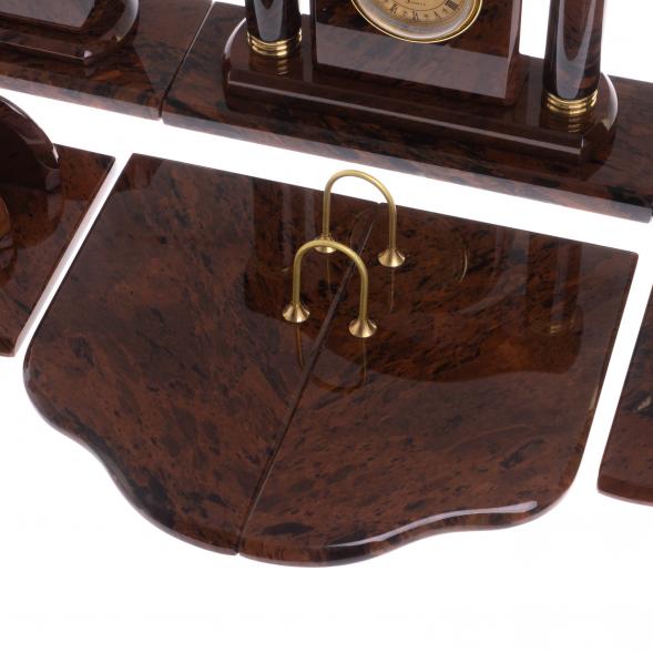 Письменный прибор &amp;quot;Арка&amp;quot; камень обсидиан коричневый 122344