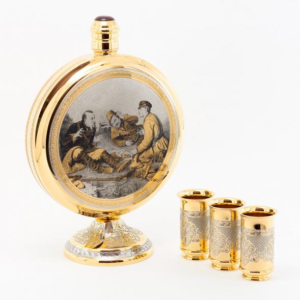 Подарочный набор &amp;quot;Охотник с собакой&amp;quot; камень яшма 116012