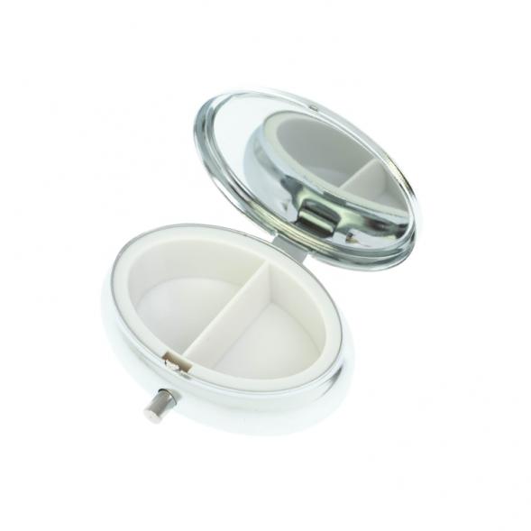 Таблетница овальная на 2 отделения камень тигровый глаз 5,5х4,5х2 см 128522