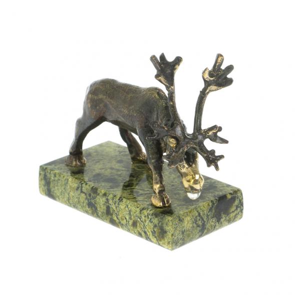 Статуэтка &amp;quot;Олень&amp;quot; малый змеевик бронза 120073