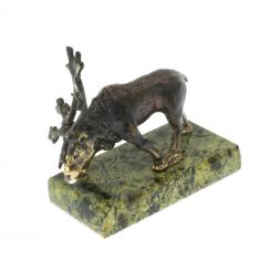 Статуэтка &amp;quot;Олень&amp;quot; малый змеевик бронза