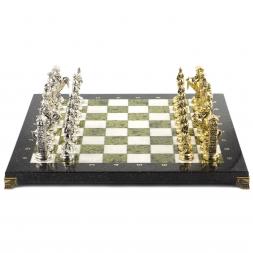 Шахматы настольные "Великая Отечественная война" доска 44х44 см мрамор змеевик