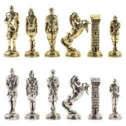 Шахматы настольные "Великая Отечественная война" доска 44х44 см мрамор змеевик