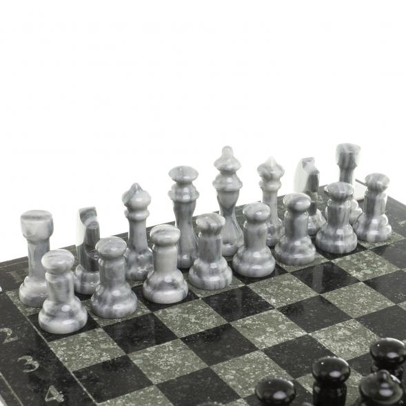 Шахматы с гравировкой &amp;quot;Турнирные&amp;quot; доска 36х36 см змеевик мрамор 124055