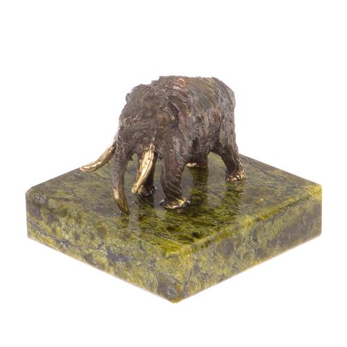 Статуэтка из бронзы &amp;quot;Мамонт&amp;quot; на подставке из змеевика 125202