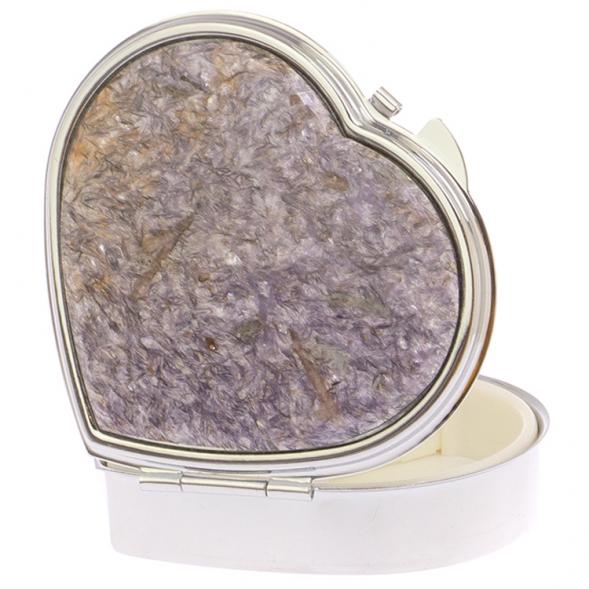 Таблетница &amp;quot;Сердце&amp;quot; на 3 отделения лепидолит цвет серебро 125743