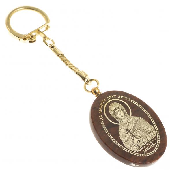 Брелок-оберег с молитвой &amp;quot;Святая Зинаида&amp;quot; камень обсидиан 123160