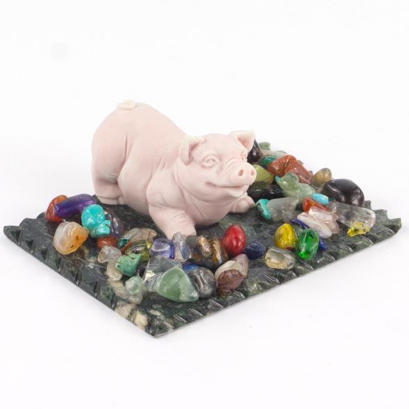 Сувенир &amp;quot;Поросенок играет&amp;quot; из мрамолита 119341