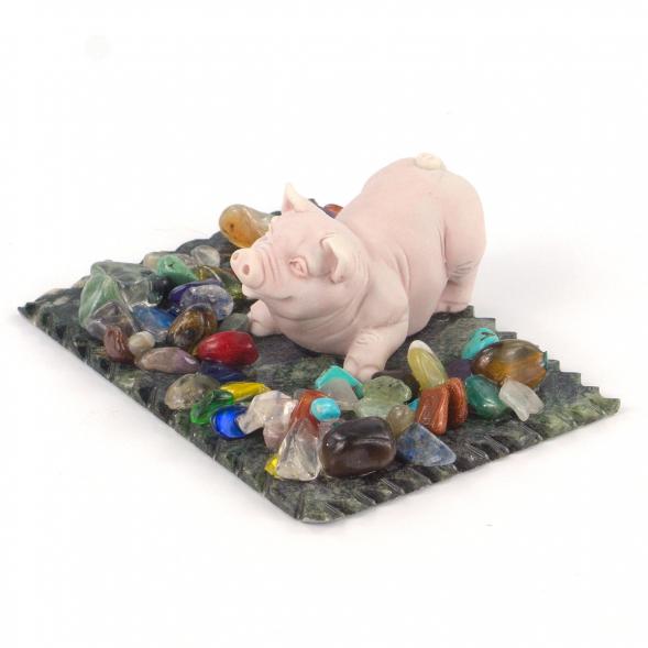Сувенир &amp;quot;Поросенок играет&amp;quot; из мрамолита 119341