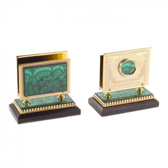 Настольный набор &amp;quot;Лев&amp;quot; малахит 119734