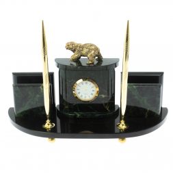 Настольный прибор &amp;quot;Медведь&amp;quot; из нефрита