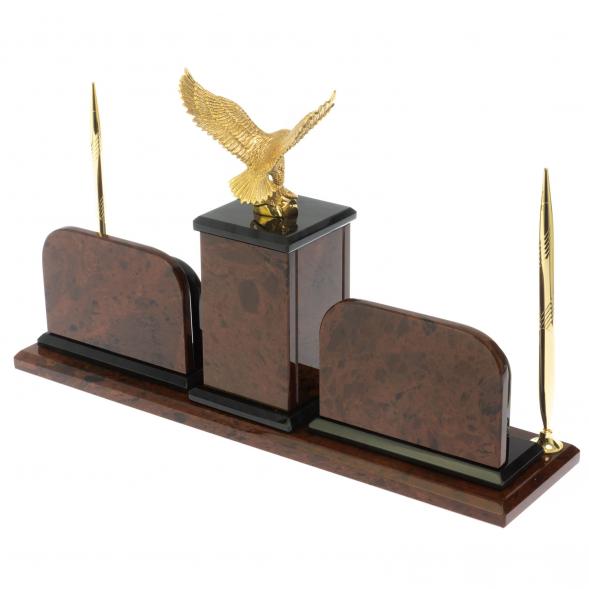 Настольный набор &amp;quot;Орел&amp;quot; из обсидиана 128742