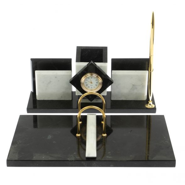 Письменный набор &amp;quot;Менеджер&amp;quot; из мрамора и змеевика 129272