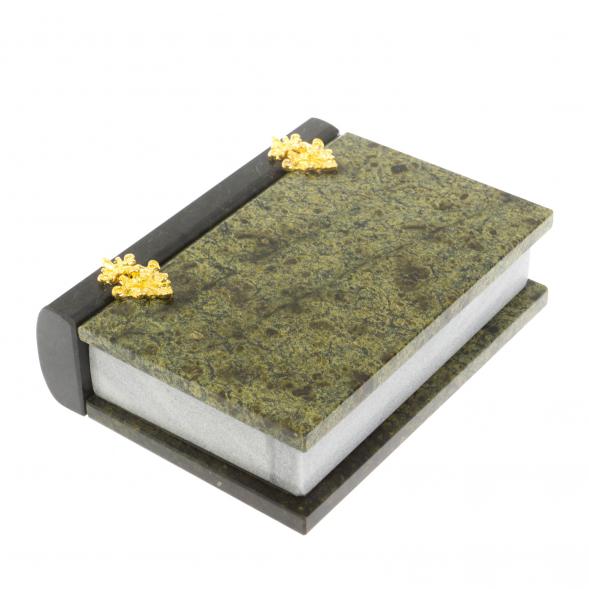 Шкатулка &amp;quot;Книжка&amp;quot; камень змеевик средняя 11x14x4 см 112097