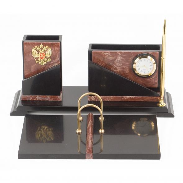 Настольный набор &amp;quot;Кремлевский&amp;quot; камень лемезит долерит 117861