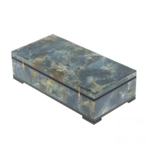 Шкатулка из камня кианит 17,5х9х5 см 128294
