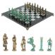 Шахматы &amp;quot;Римляне против Галлов&amp;quot; фигуры бронза / патина 36х36 см серый мрамор 128375