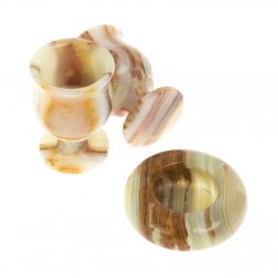 Набор водочный 2 рюмки и пепельница из оникса (2х3)