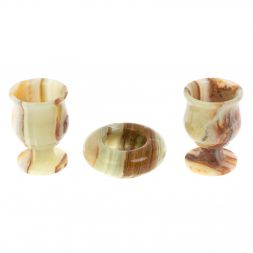 Набор водочный 2 рюмки и пепельница из оникса (2х3)