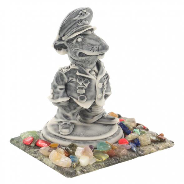 Сувенир &amp;quot;Крыса-полковник&amp;quot; из мрамолита 120259