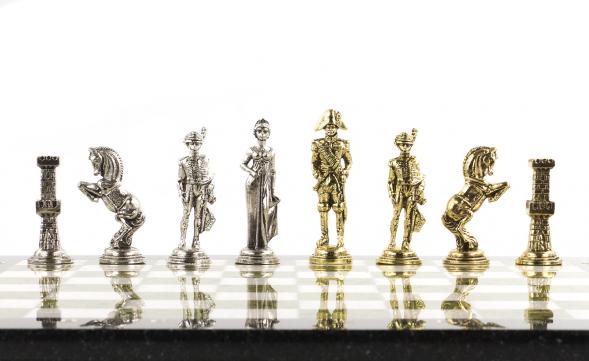 Шахматы &amp;quot;Отечественная война 1812 г.&amp;quot; доска 40х40 см мрамор змеевик 120700