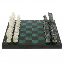 Шахматы &amp;quot;Русские сказки&amp;quot; доска 40х40 см шабровский змеевик