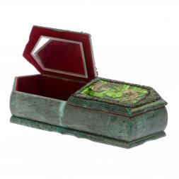 Шкатлука на два отделения "Хозяйка медной горы и ящерицы" 29х11,5х7 см