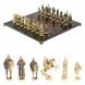 Шахматы &amp;quot;Богатыри&amp;quot; из бронзы доска 44х44 см лемезит змеевик 127586