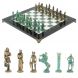 Шахматы &amp;quot;Римляне против Галлов&amp;quot; фигуры бронза / патина 36х36 см мрамор змеевик 128376