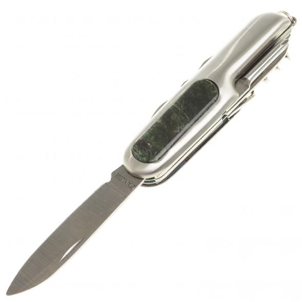 Нож мультитул складной 7 в 1 с камнем актинолит 124061