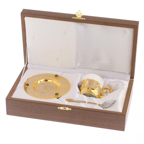 Кофейный набор &amp;quot;Агат&amp;quot; из серого агата 80 мл Златоуст 126052