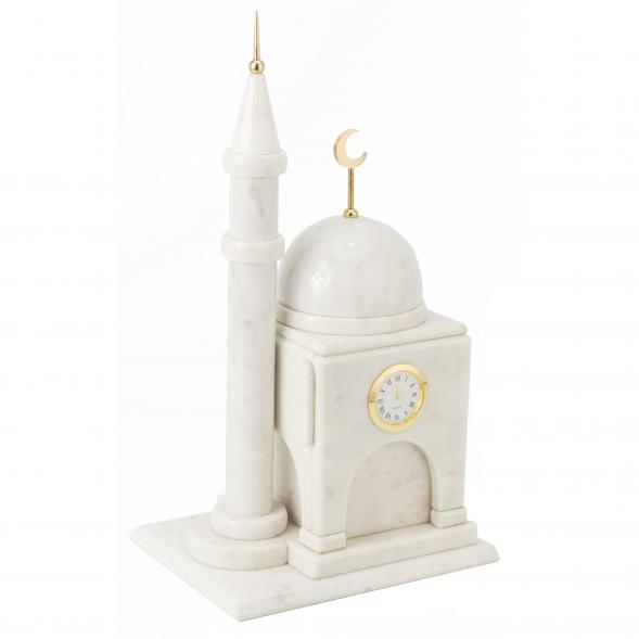 Часы &amp;quot;Мечеть&amp;quot; из белого мрамора 118966