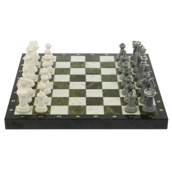 Шахматы &amp;quot;Стаунтон&amp;quot; доска 40х40 см мрамор / змеевик 129351