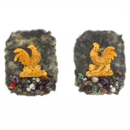 Магнит "Петух" в ассортименте камень змеевик