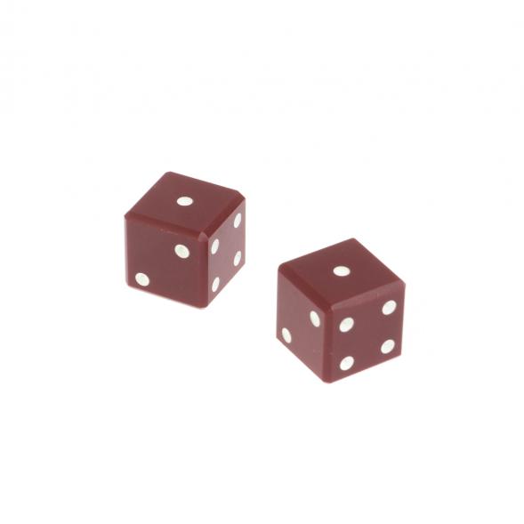 Кубики зарики 1х1 см красные 2 шт 122959