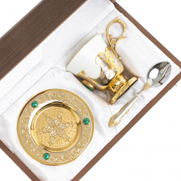 Кофейная пара &amp;quot;Малахитовая&amp;quot; 200 мл Златоуст 123793