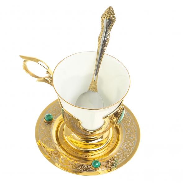 Кофейная пара &amp;quot;Малахитовая&amp;quot; 200 мл Златоуст 123793