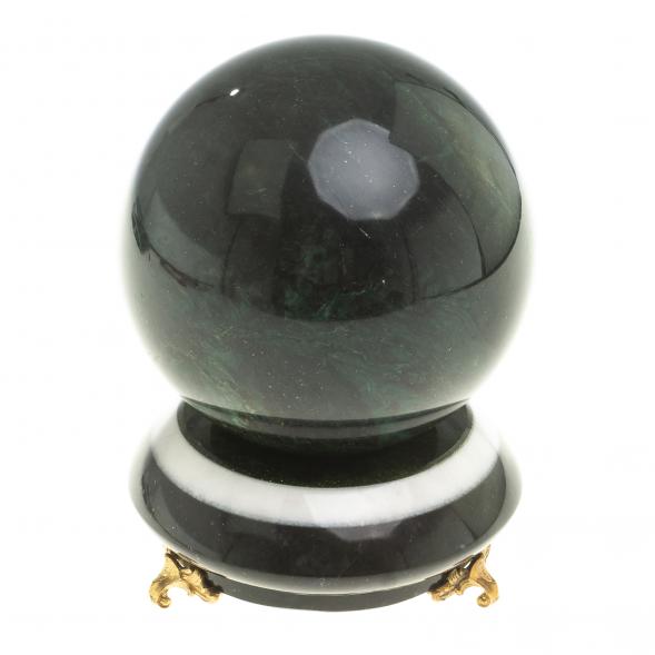 Сувенир &amp;quot;Шар антистресс&amp;quot; из темно-зеленого змеевика 10,5 см 124062