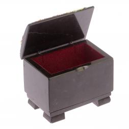 Шкатулка &amp;quot;Сундучок&amp;quot; черный змеевик весна 11,5х8х9 см