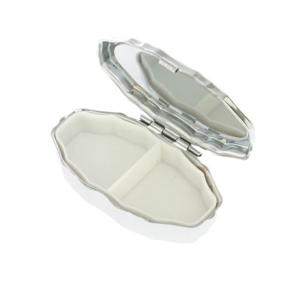 Таблетница эллипс на 2 отделения камень змеевик 6х3,5х2 см 128133