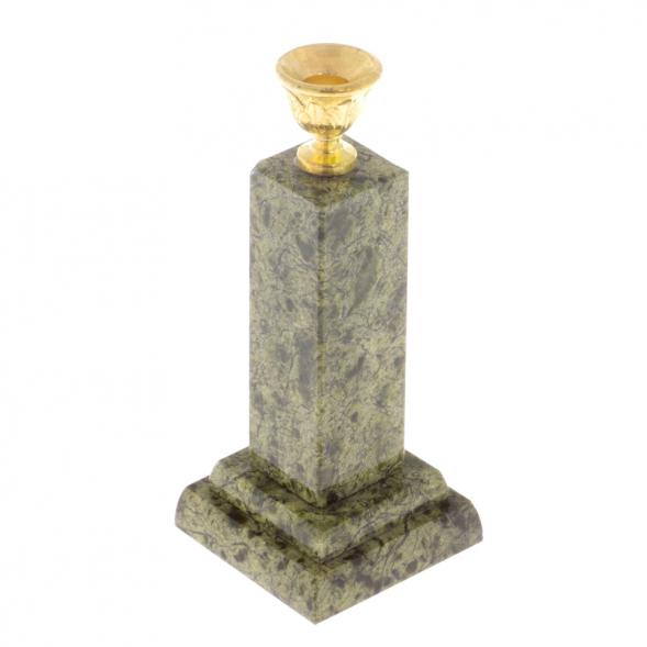 Подсвечник церковный столбик 5х12 см камень змеевик 122184