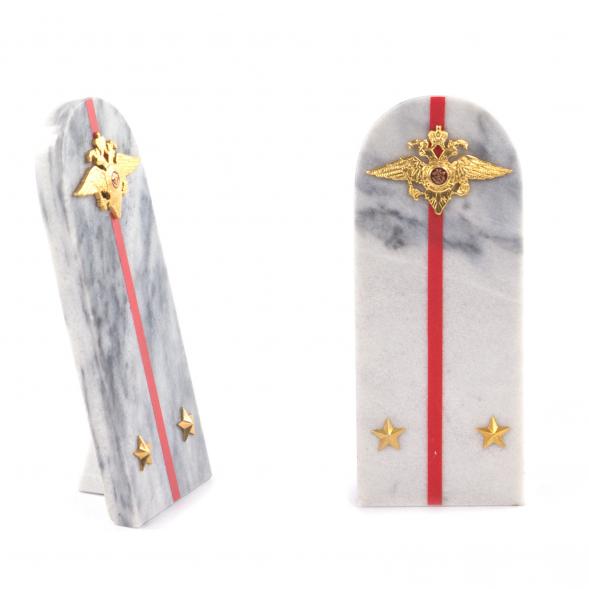 Сувенир &amp;quot;Погон Лейтенант МВД&amp;quot; камень мрамор 116375