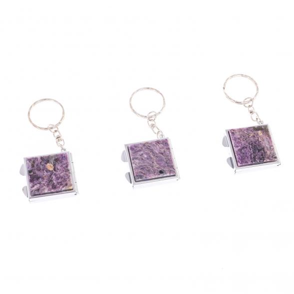 Складное зеркало брелок чароит квадратное 126653