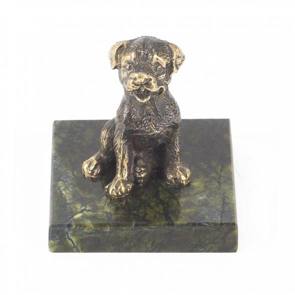 Статуэтка &amp;quot;Собачка средняя №6&amp;quot; из бронзы и змеевика 118759