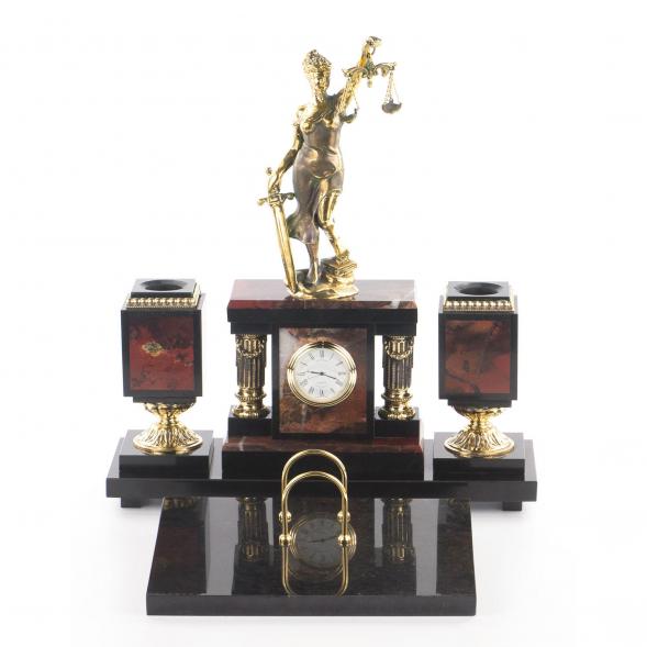 Настольный набор &amp;quot;Фемида&amp;quot; из яшмы и бронзы 119402