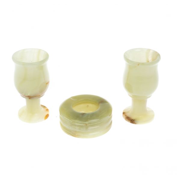 Набор две рюмки и пепельница из оникса 128677