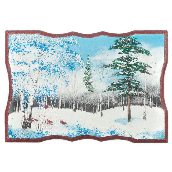 Панно прямоугольное &amp;quot;Зима&amp;quot; 27х18 см каменная крошка 120494