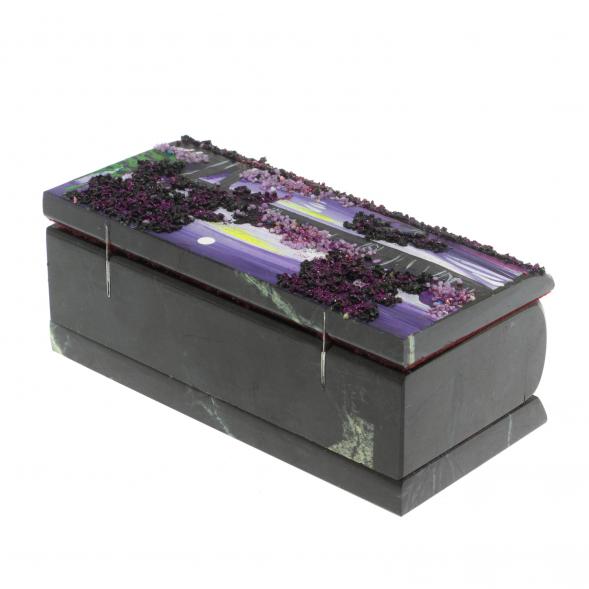 Шкатулка &amp;quot;Рассвет&amp;quot; из черного змеевика 14х7х5 см 129482