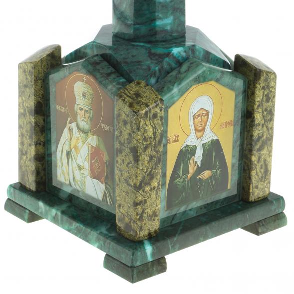 Шкатулка &amp;quot;Часовня&amp;quot; камень змеевик 14х14х24 см 122796