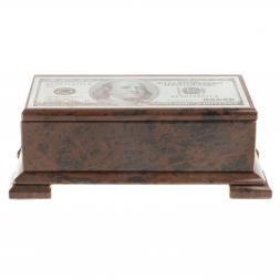 Шкатулка &amp;quot;Купюра 100 долларов&amp;quot; камень обсидиан